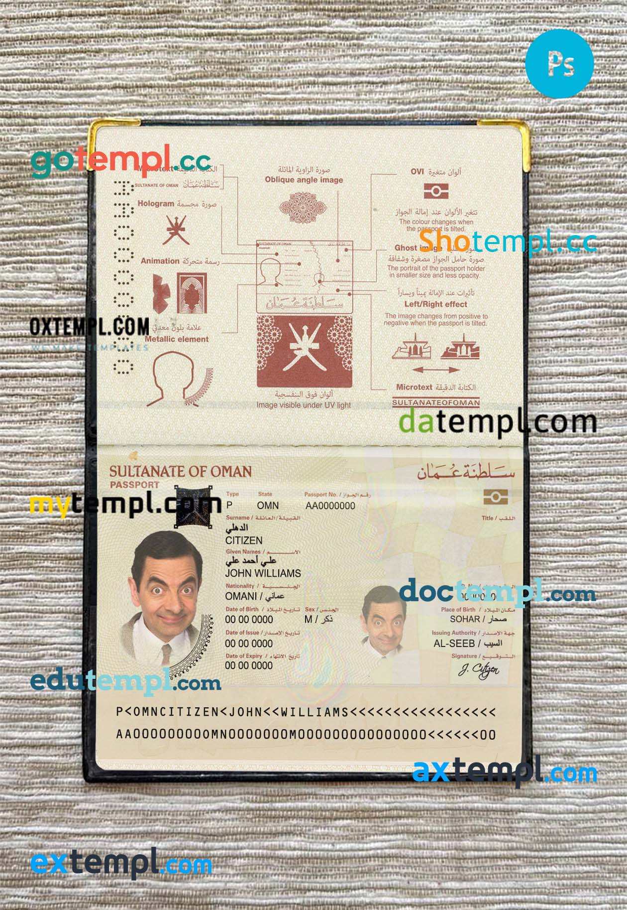 Mexico Inbursa bank visa classic card, fully editable template in PSD format