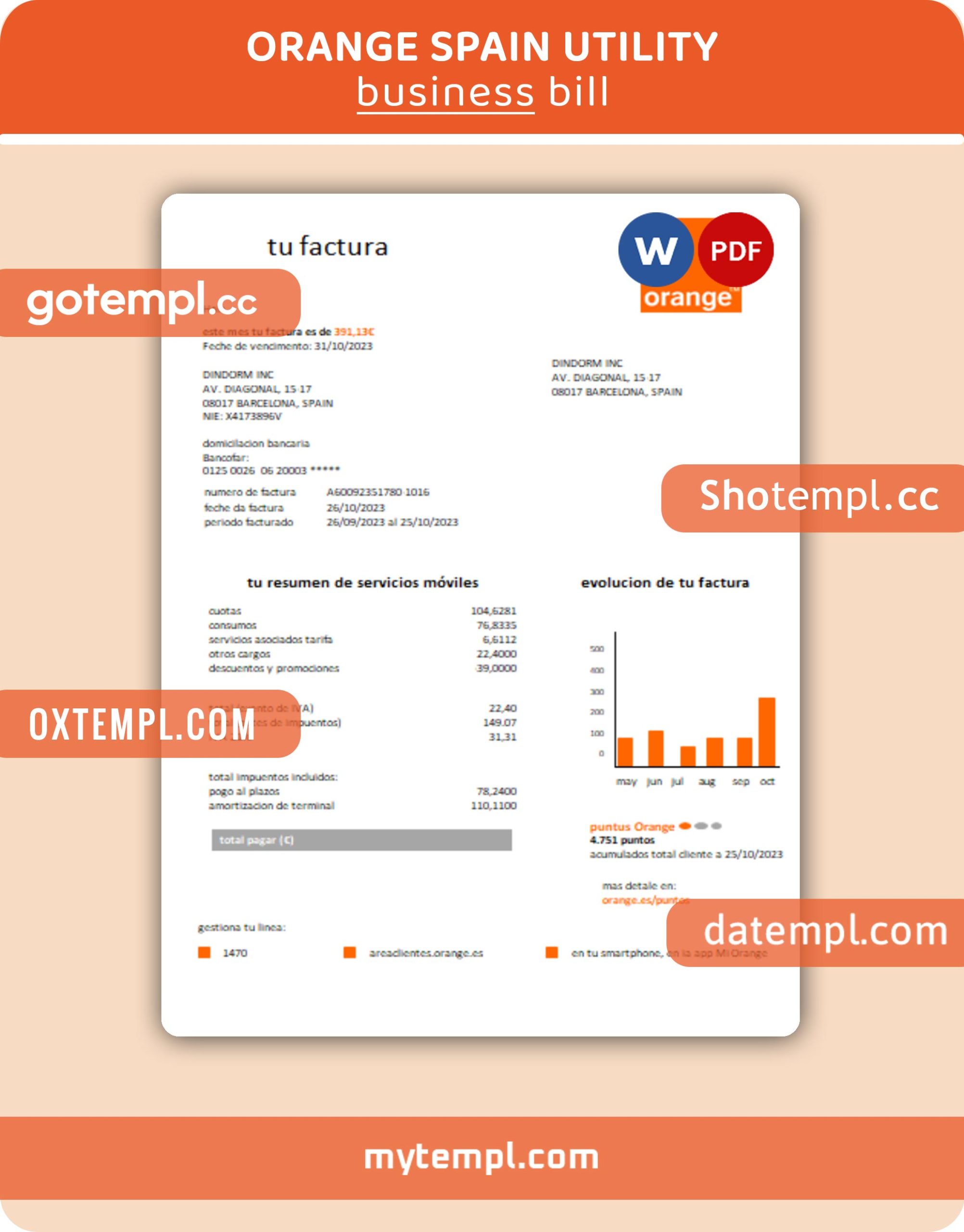 Colombia Scotiabank Colpatria bank proof of address statement template in Excel and PDF format (.xls and .pdf)