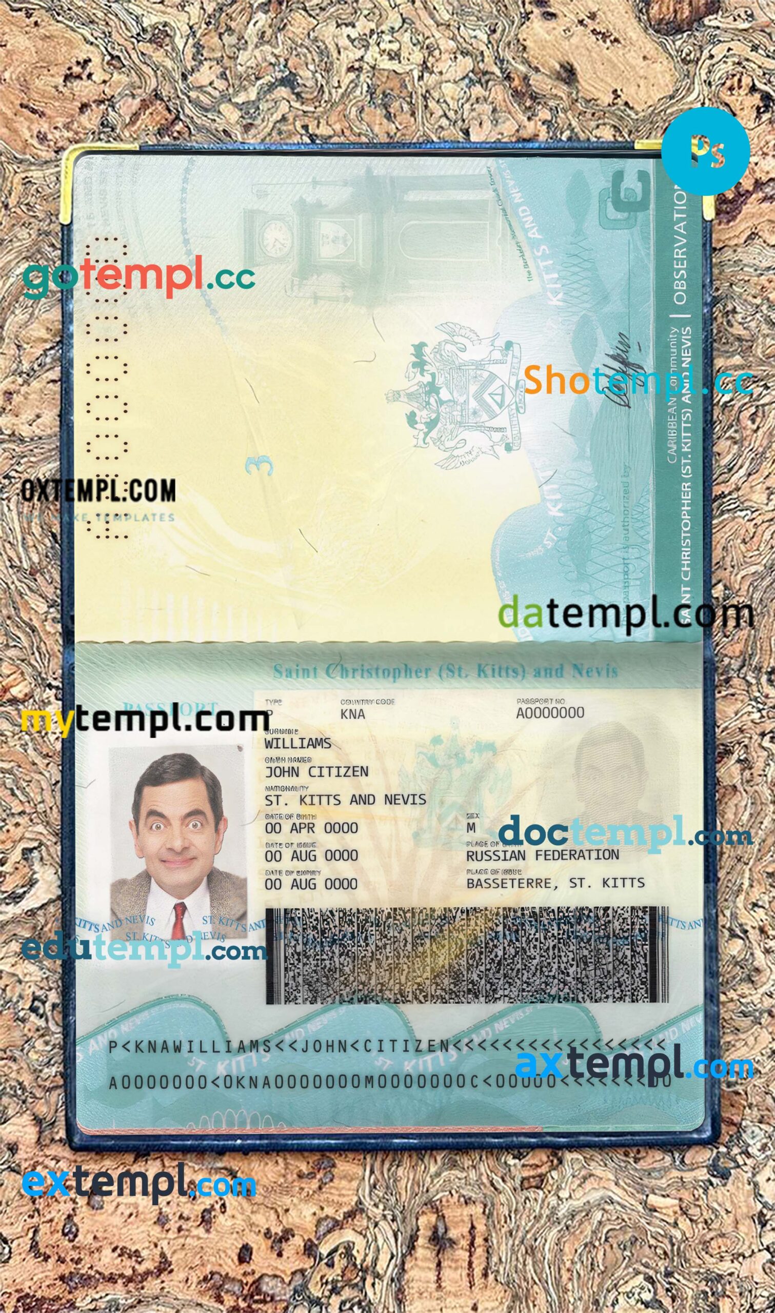 Belgium visa PSD template, completely editable, with fonts