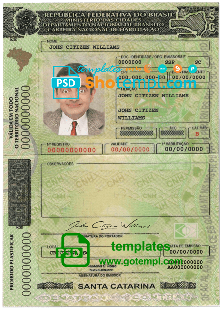 Zimbabwe dog (animal, pet) passport PSD template, completely editable
