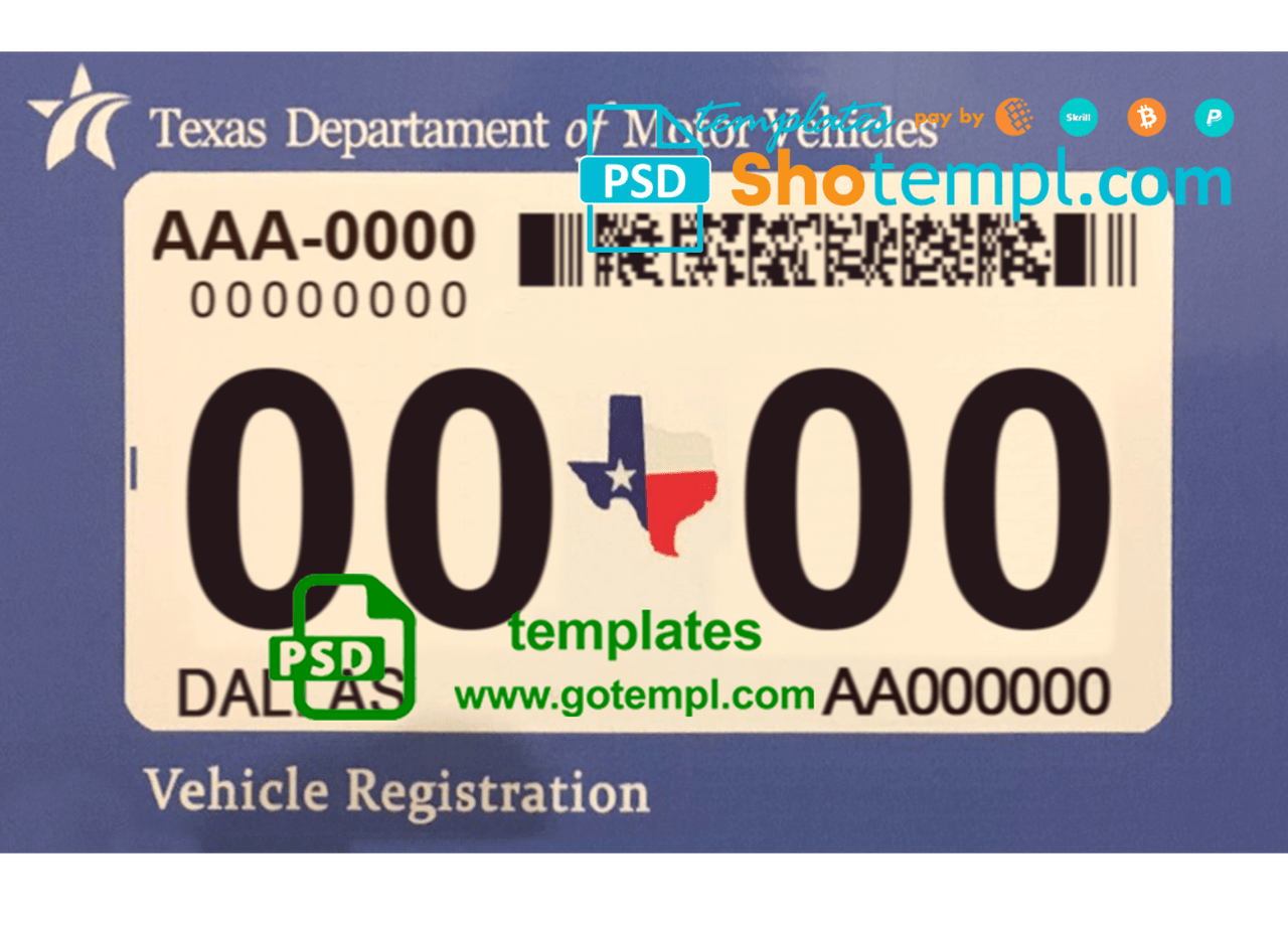 USA Texas Auto Insurance template in PSD format, + editable PSD photo look