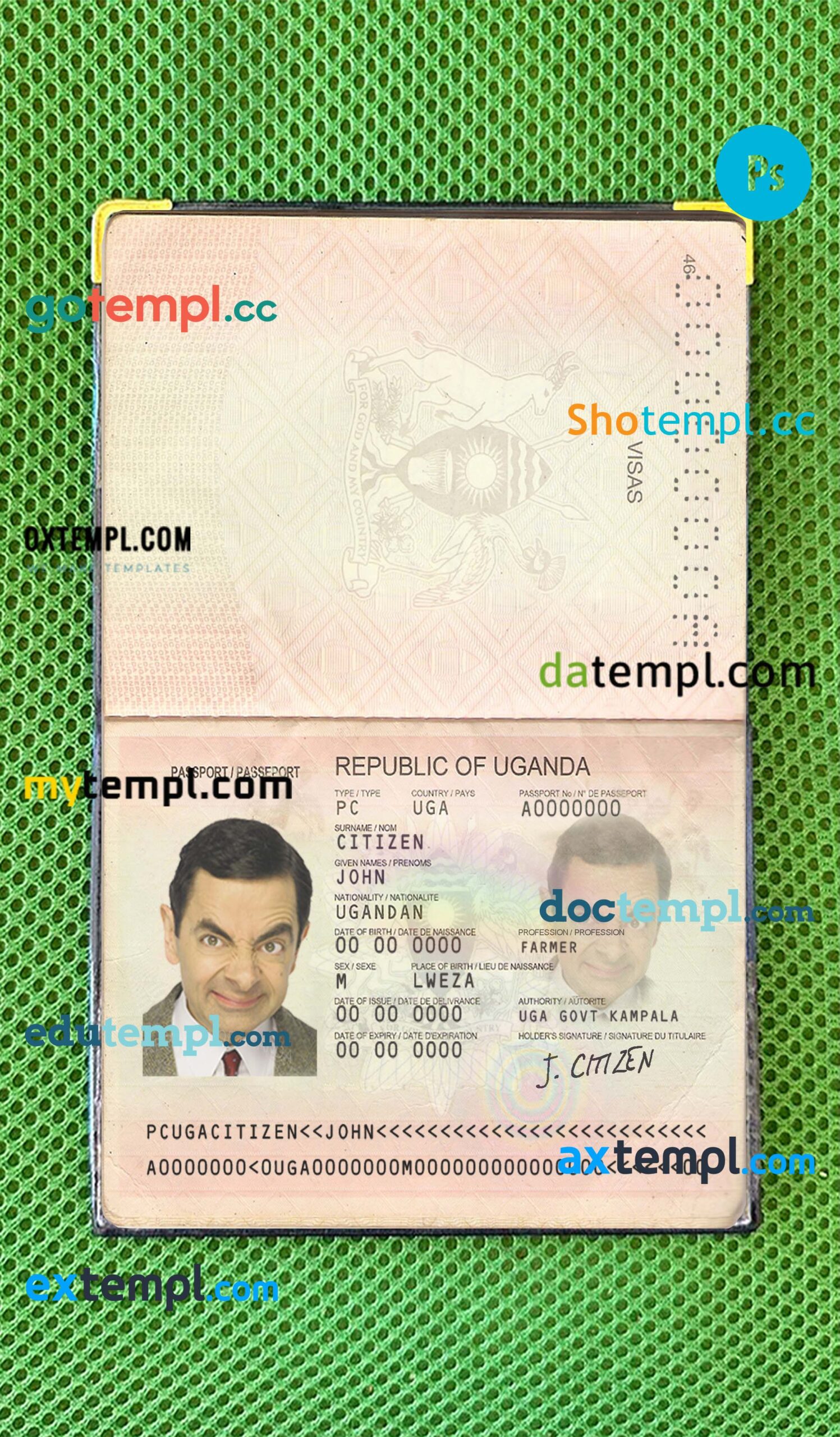 Barbados Butterfield bank visa card debit card template in PSD format, fully editable