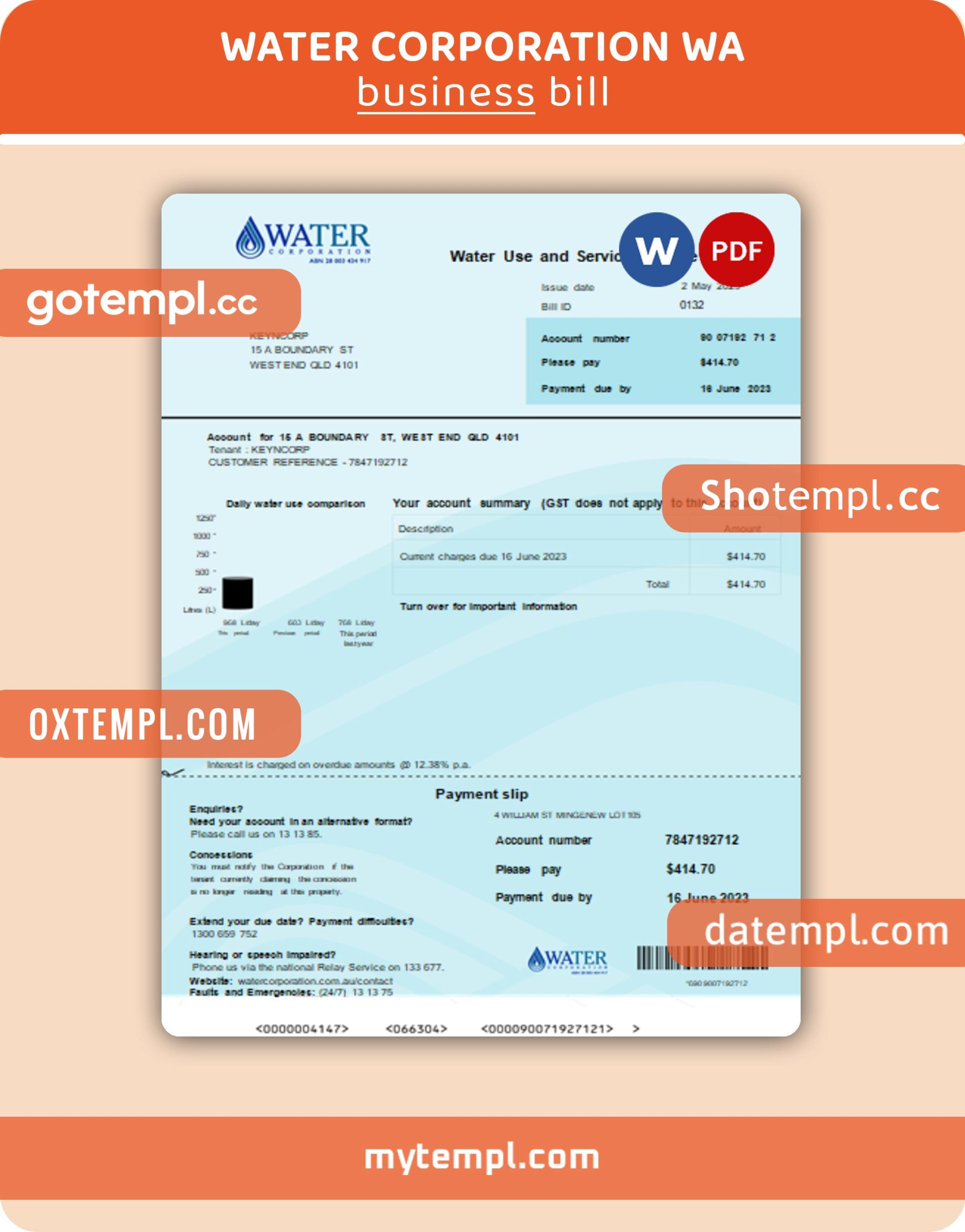 USA California design & landscaping services company pay stub template in Word and PDF format