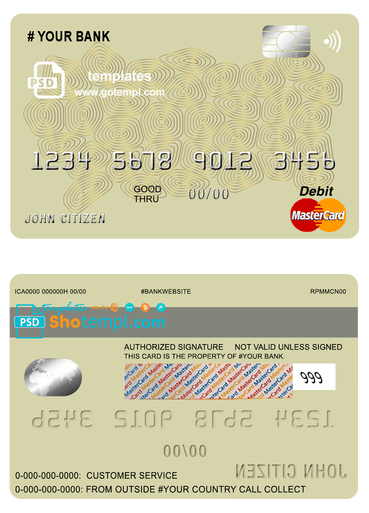 # geometric vibrance universal multipurpose bank mastercard debit credit card template in PSD format, fully editable