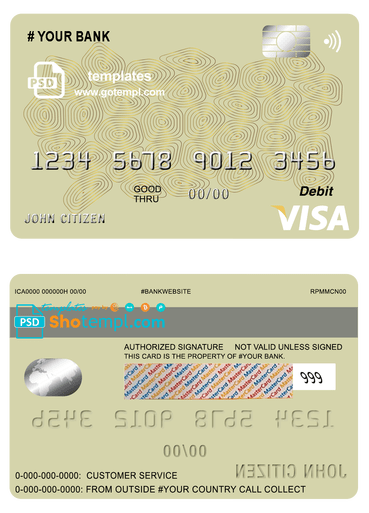 # geometric vibrance universal multipurpose bank visa credit card template in PSD format, fully editable