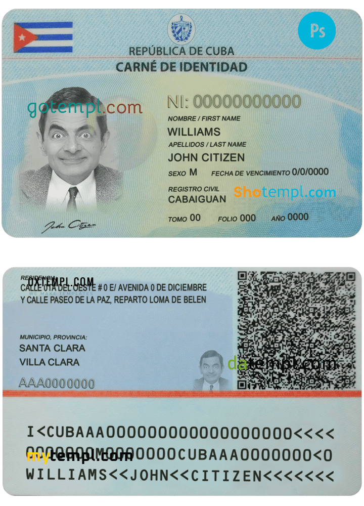 Zambia national registration card editable PSDs, scan and photo-realistic snapshot, 2 in 1