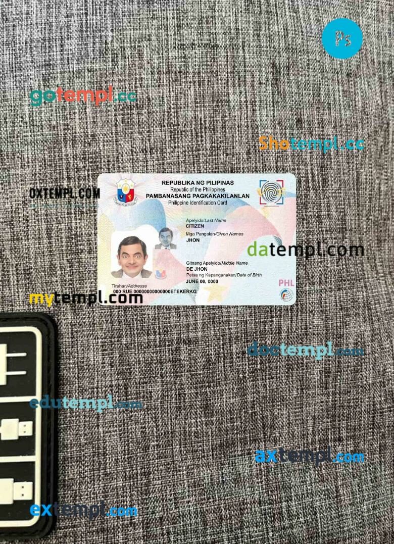 Philippines ID card editable PSDs, scan and photo-realistic snapshot, 2 in 1 (2019 - present)