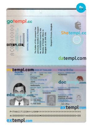 Thailand passport PSD template, 2020-present