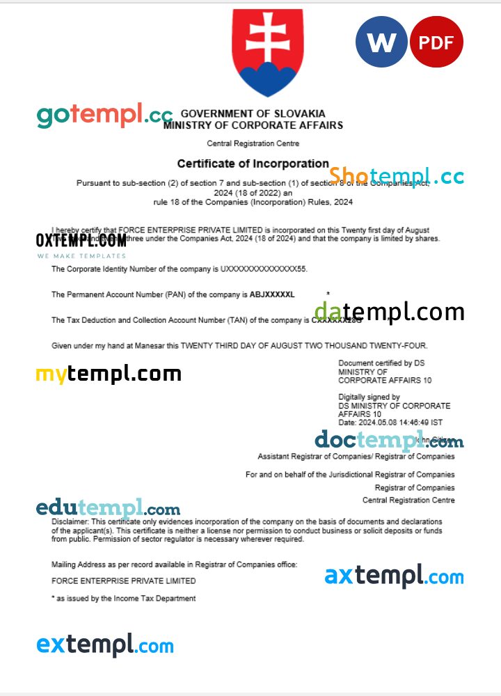 Nigeria business registration license PSD template