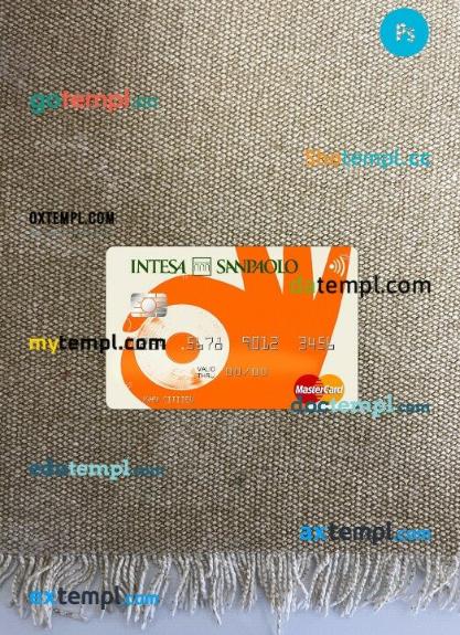 Albania Intesa Sanpaolo Bank mastercard PSD scan and photo taken image, 2 in 1