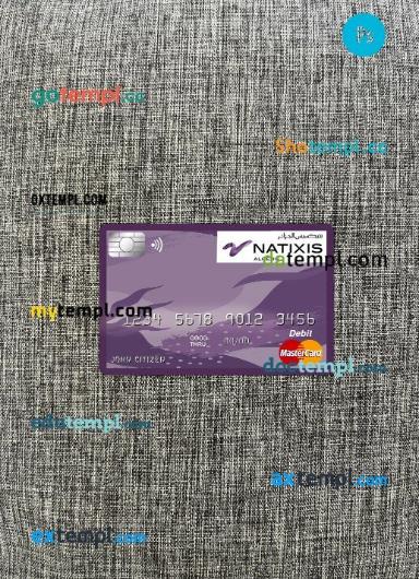 Algeria Natixis algerie bank mastercard PSD scan and photo taken image, 2 in 1