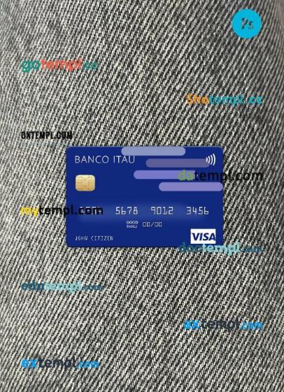 Argentina Banco Itaú visa card PSD scan and photo-realistic snapshot, 2 in 1