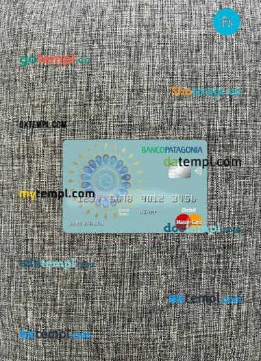 Argentina Banco Patagonia bank mastercard PSD scan and photo taken image, 2 in 1