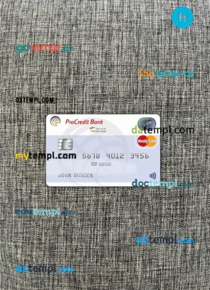 Bulgaria ProCredit Bank mastercard PSD scan and photo taken image, 2 in 1