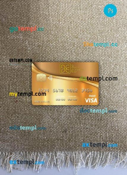 Cuba Nacional bank visa card PSD scan and photo-realistic snapshot, 2 in 1