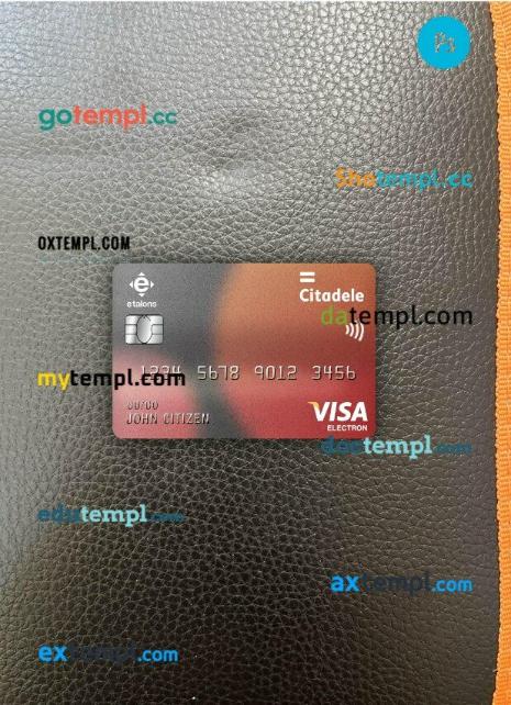 Estonia Citadele filiale AS bank visa electron card PSD scan and photo-realistic snapshot, 2 in 1