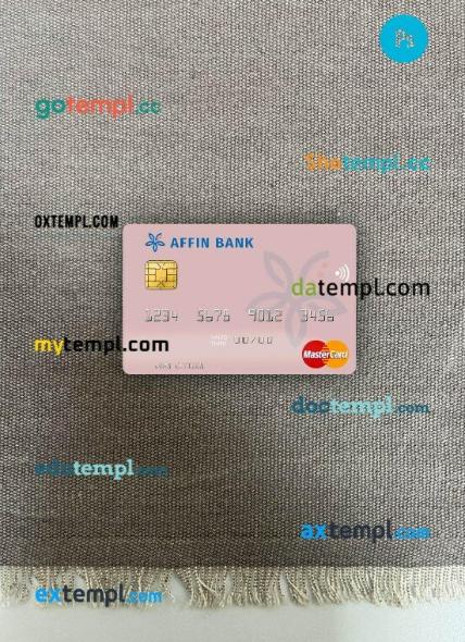 Malaysia Affin Bank mastercard PSD scan and photo taken image, 2 in 1