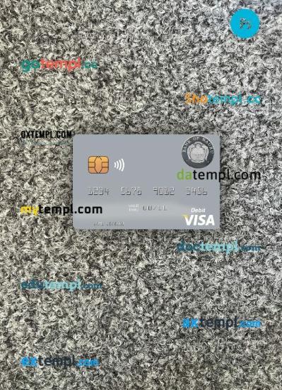 Nauru Bank of Nauru visa debit card PSD scan and photo-realistic snapshot, 2 in 1