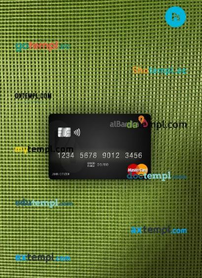 Pakistan Al Baraka Bank mastercard PSD scan and photo taken image, 2 in 1