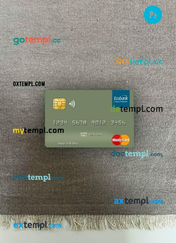 Togo Ecobank mastercard PSD scan and photo taken image, 2 in 1