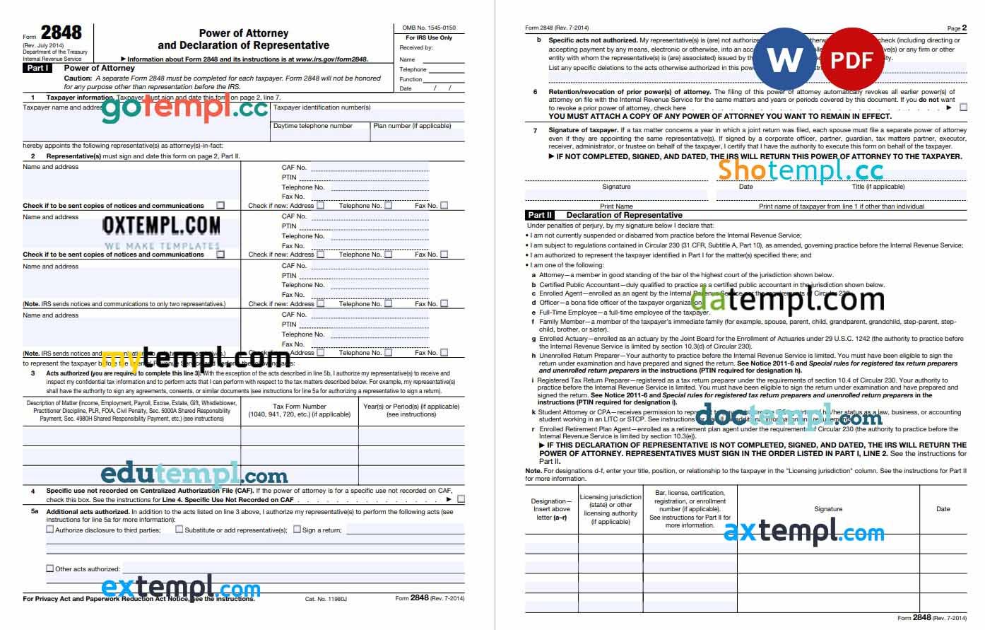 Delaware Tax Power of Attorney example, fully editable