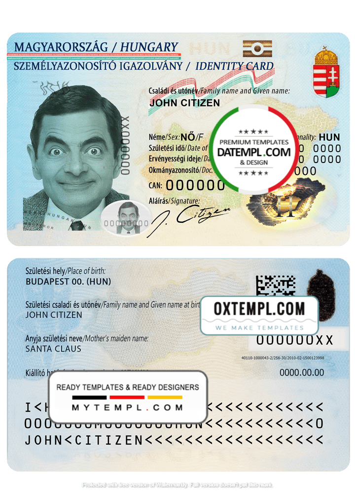 Hungarian ID example in PSD format