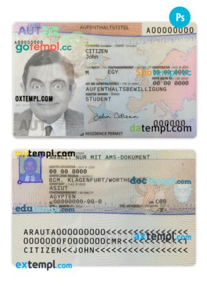 Austria residence permit PSD template, 2023 - present