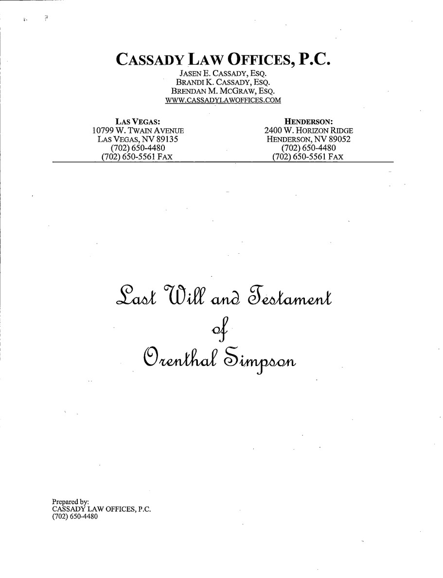 United States Nevada Last Will and Testament editable template in Word and PDF formats