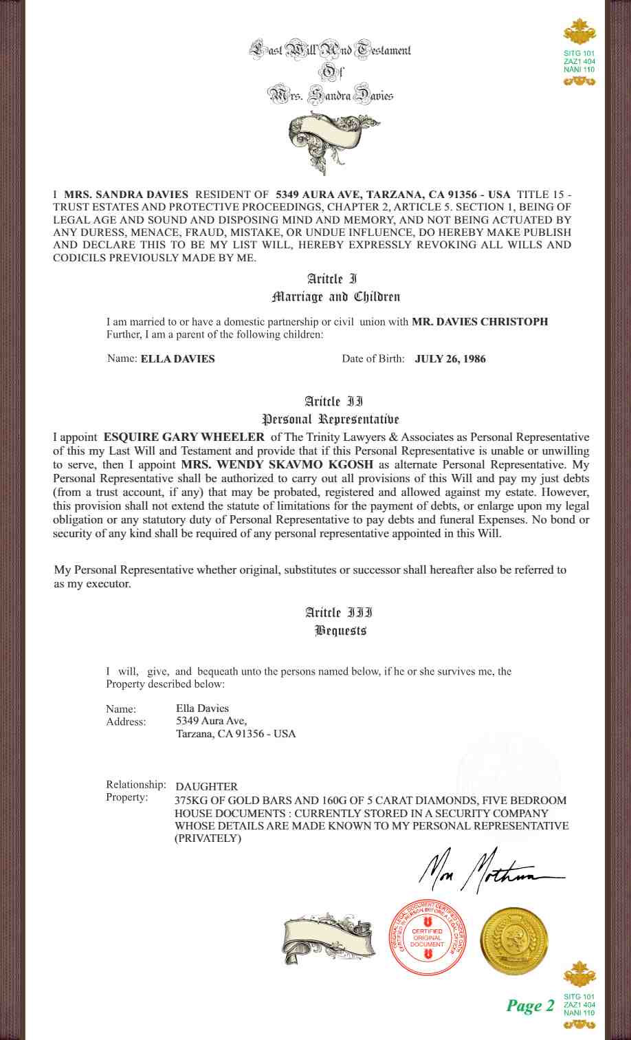 United States Tarzana Last Will and Testament editable template in Word and PDF formats