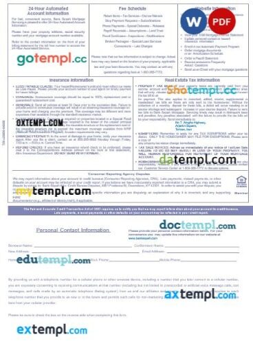 Iran Bank Sepah mortgage statement in Word and PDF fromats