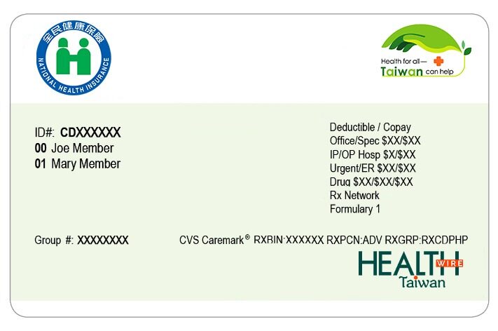 Taiwan health insurance card template in PSD format