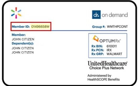 USA UnitedHealthcare health insurance ID card template in PSD format