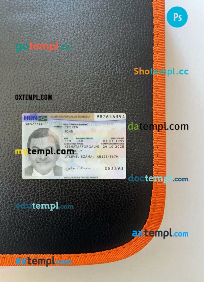 Hungary residence permit editable PSD files, scan look and photo-realistic look, 2 in 1 Hungary residence permit editable PSD files, scan look and photo-realistic look, 2 in 1
